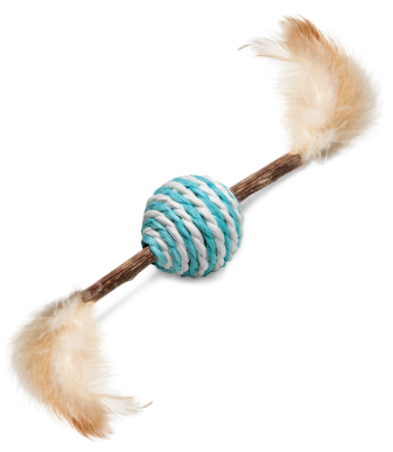 Игрушка для кошек из мататаби "Шарик полосатый", d40/220мм, серия NATURAL, Triol