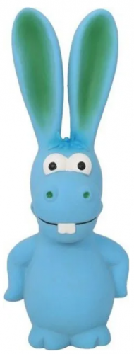 Homepet для собак Игрушка латексная в виде ослика, с пищалкой, голубой 19см