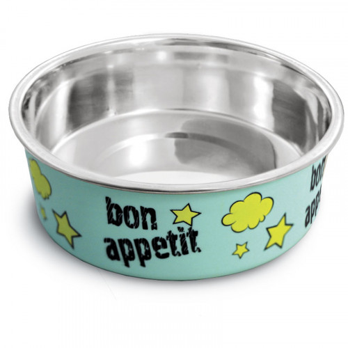 Миска Triol металлическая на резинке "Bon Appetit", 0,45л
