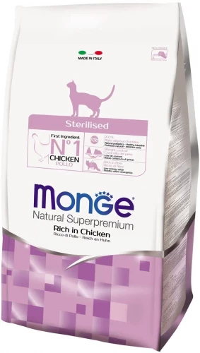 Сухой корм Monge Cat Daily Line Sterilised для стерилизованных кошек, из курицы 1,5кг