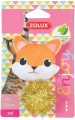 Zolux Игрушка Хитрый лисенок для кошек, с кошачьей мятой, плюш, полиэстер, оранжевая, 8 см