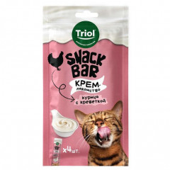 Лакомство для кошек "Крем из курицы с креветкой", 40г, серия SNACK BAR, Triol