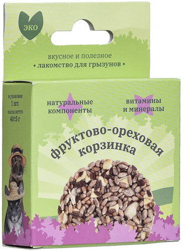 MR.Crisper Лакомство для грызунов, фруктово-ореховая корзинка, 40 г