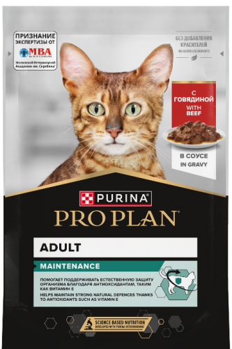 Влажный корм Purina Pro Plan кусочки в соусе для кастрированных кошек с говядиной 85 г