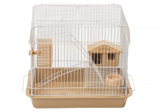Клетка ECO 4226 Рокки-2 33*24*28 см. для грызунов 2 этажа с наполнителем беж.бел.