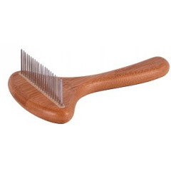 ISB BAMBOO UNDERCOAT RAKE расческа с бамбуковой ручкой и вращающимися зубцами