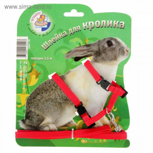 Шлейка-стропа для кроликов (+ поводок 1,5 м) Зооник