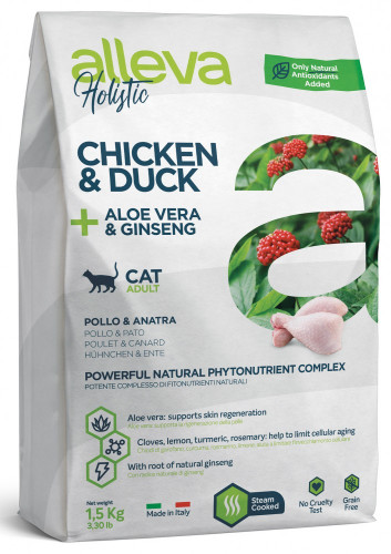 Корм Alleva Holistic Cat Adult Chicken & Duck для кошек, курица, утка