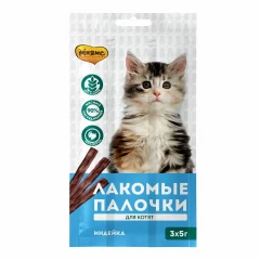 Лакомство для КОТЯТ Мнямс лакомые палочки с индейкой 3г 3шт