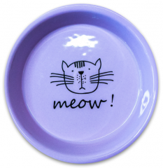 Миска Mr.Kranch керамическая для кошек MEOW! 200 мл сиреневая