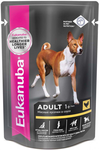 Eukanuba Dog влажный корм для взрослых собак с курицей в соусе 100 гр.