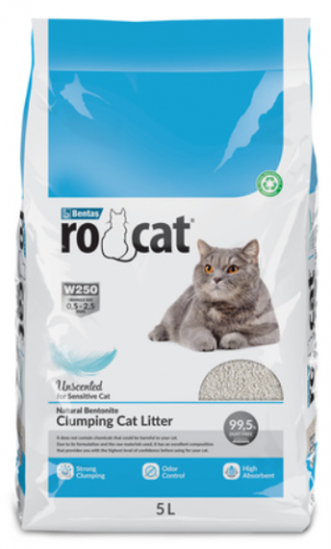 Ro Cat Комкующийся наполнитель без пыли "Натуральный", пакет 8,5 кг