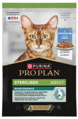 Влажный корм Purina Pro Plan кусочки в соусе для кастрированных кошек с кроликом 85 г