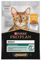 Влажный корм Purina Pro Plan кусочки в соусе для взрослых кошек с курицей 85 г