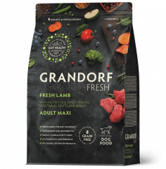 Сухой корм GRANDORF FRESH DOG Lamb MAXI мясо Ягненка с бататом для взрослых собак крупных пород, чувствительное пищеварение или склонность к аллергии