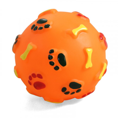Triol игрушка для собак из винила "Мяч с лапками и косточками", d 110 мм