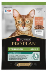 Влажный корм Purina Pro Plan кусочки в соусе для кастрированных кошек с лососем 85 г