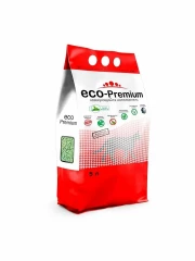 Наполнитель ECO-Premium GREEN для кошек, древесный, комкующийся, без запаха, 5 л, 1.9 кг