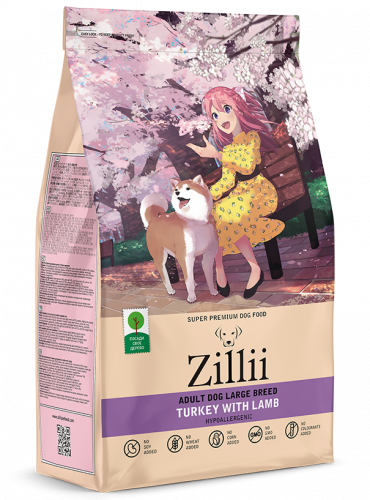 Корм ZILLII Adult Dog Large Breed для взрослых собак КРУПНЫХ Индейка с Ягнёнком 3 кг