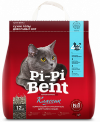 Наполнитель Pi-Pi-Bent комкующийся "Классик" 3 кг