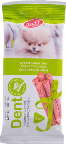 Лакомство TiTBiT DENT жевательный снек для собак малых пород, с уткой, 20 г