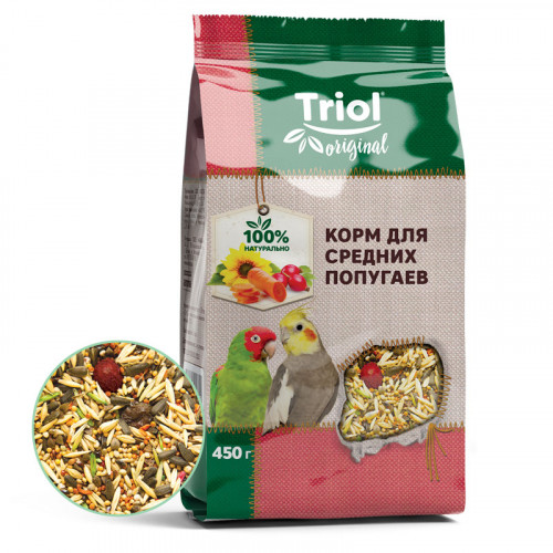 Корм Triol Original для средних попугаев, 450г