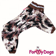 ForMyDogs Комбинезон ДОЖДЕВИК для собак Коричневый камуфляж для мальчиков С2 60*80 см