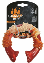 M-PETS Игрушка для собак Карнивор круглая кость, вкус бекона, цвет красный, 14x13.7x4.1 см