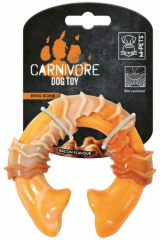 M-PETS Игрушка для собак Карнивор круглая кость, вкус бекона, цвет желтый, 10.8x9.7x3.6 см