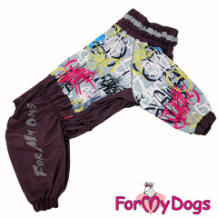 ForMyDogs Комбинезон ДОЖДЕВИК фиолетовый для девочек В3 40*70 см