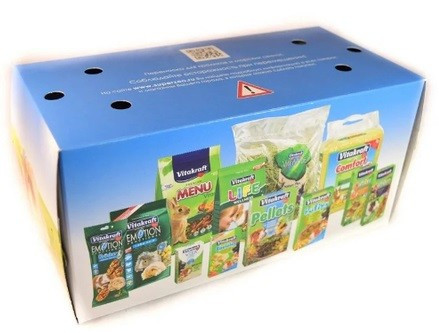 Переноска для мелких грызунов "Vitakraft" картонная, 14х8х9 см
