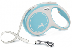 flexi рулетка NEW LINE Comfort M (до 25 кг) лента 5 м серый/голубой