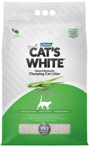 Наполнитель Cat's White Natural Aloe Vera для кошек, комкующийся, с ароматом алоэ вера, 10 л, 8.55 кг