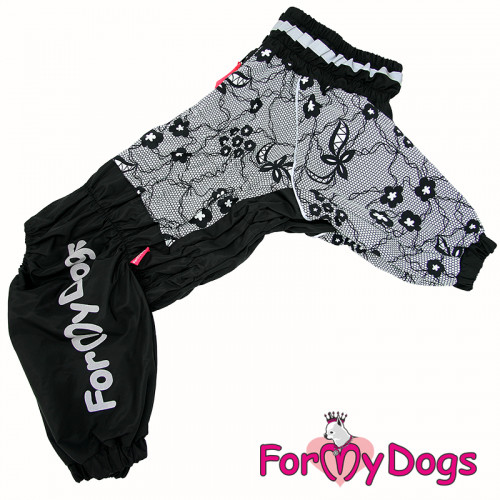 ForMyDogs Комбинезон ДОЖДЕВИК Кружево черный для девочек А3 40*60см
