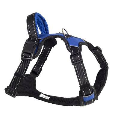Шлейка нейлоновая "SPORT" с ручкой, размер S, обх.груди 42-50 см, синяя