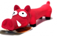 Homepet для собак Игрушка латексная Долговязый кабанчик, с пищалкой 31 см