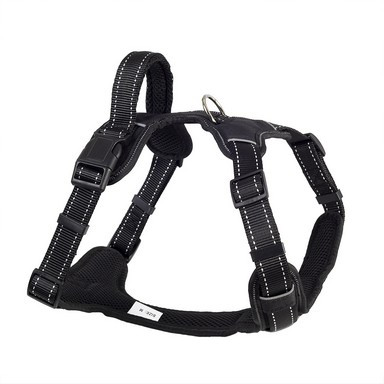 Шлейка нейлоновая "SPORT" с ручкой, размер L, обх.груди 55-65 см, черная