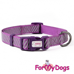 Ошейник ForMyDogs фиолетовый светоотражающий (М)