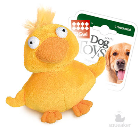 Игрушка для собак Утка с пищалкой 11см, серия PLUSH FRIENDZ