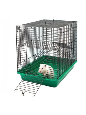Клетка ECO 4236 Хома-2 33*24*28 см д/мелк.грыз.2этажа,без наполнения изумр.