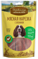 Лакомство Деревенские лакомства для собак, мясная нарезка с олениной, 90 г