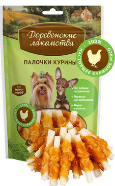 Лакомство для собак Деревенские лакомства мини пород палочки куриные 55 г