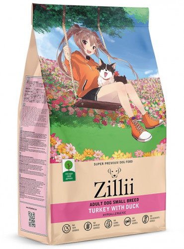Корм ZILLII Adult Dog Small Breed для взрослых собак МИНИ Индейка с Уткой