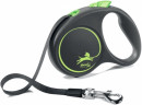 flexi рулетка Black Design M (до 25 кг) 5 м лента черный/зеленый