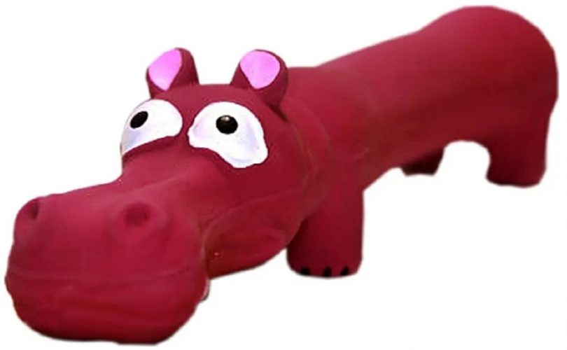 Homepet для собак Игрушка латексная Долговязый бегемот, с пищалкой 29 см