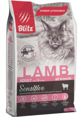 Корм сухой для кошек Blitz For Adult Cats Lamb с ягненком