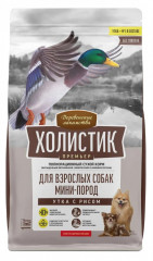 Корм Деревенские лакомства Холистик Премьер для собак малых пород, утка с рисом