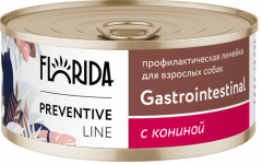 Корм Florida Preventive Line Gastrointestinal (консерв.) для собак, для здоровья ЖКТ, с кониной, 340 г