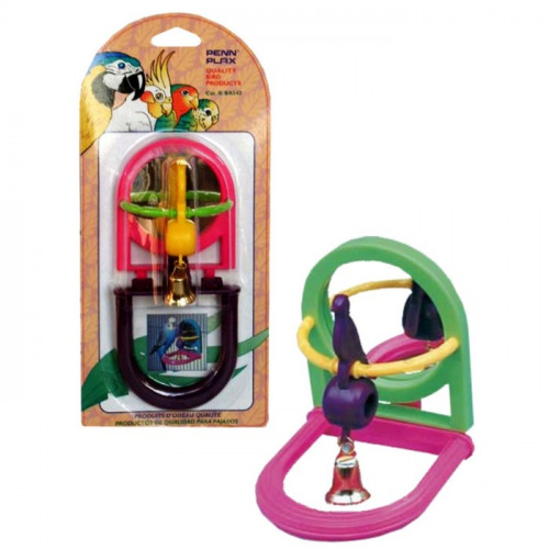 Игрушка PENN-PLAX Зеркало с птичкой и колокольчиком для птиц