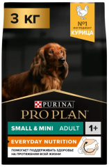 Корм Purina Pro Plan для взрослых собак малых и карликовых пород с курицей и рисом